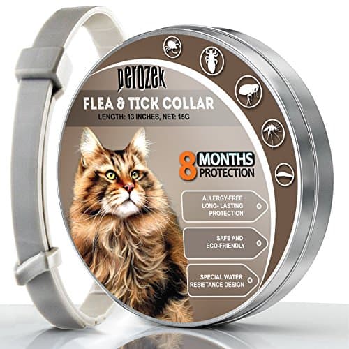 PEROZEK Cats Flea and Tick Collar - 8-Month Flea Treatment Cat Collar - Hypoallergenic, Adjustable & Waterproof Tick Prevention - Natural Essential Oil Extracts