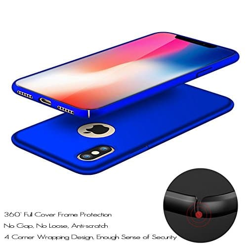 DigiRole New Ultra THINEST Slim iphone x Case lightweight , Anti Fingerprint Flexible Protective Strong Ultra Slim and Light Weight Design Hard TPU iphone x Case (Blue)