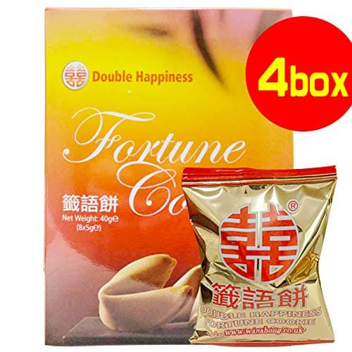 Double Happiness Fortune Cookies 4Box (32pc Individually Wrapped)