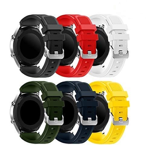 CSVK Compatible Samsung Galaxy Watch 46mm/Gear S3 Frontier/Classic Watch Band, Soft Silicone Replacement Sport Strap Wristband Bracelet for Samsung Gear S3 Frontier/S3 Classic Smart Watch