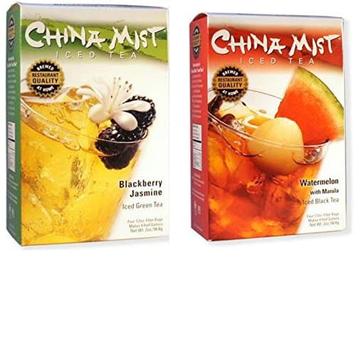 China Mist Tea 2-Pack Bundle - Blackberry Jasmine Iced Green Tea & Watermelon with Marula Iced Black Tea