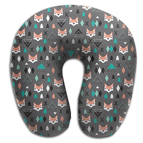 Geometric Fox Pine Tree Neck Pillow Travel U Pillow Neck Support Plane Pillow For Sleeping,Travel, Home, Neck Pain, And Many More