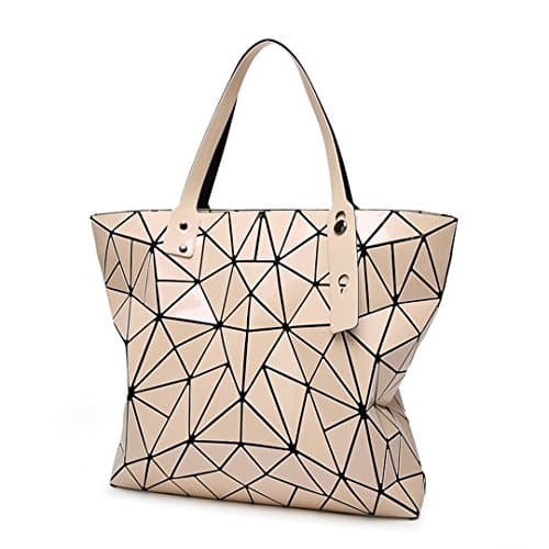 Matte Women Baobao Bag Geometry Sequins Mirror Plain Folding Shoulder Bags Handbag Casual Tote Bao Bao Bucket Bolsa Female Style 2 Pink