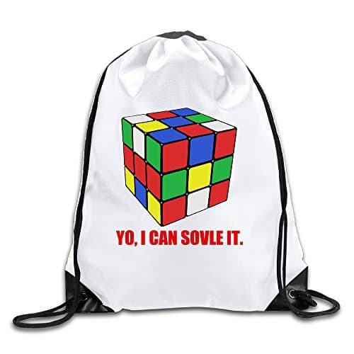 I Can Solve It Rubix Cube 100% Polyester Fiber Drawstring Sport Backpack One Size