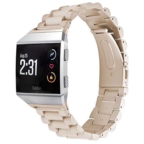 Biaoge Fitbit Ionic Bands,Replacement Stainless Steel Metal Band for Fitbit Ionic Watch (Royal Gold)