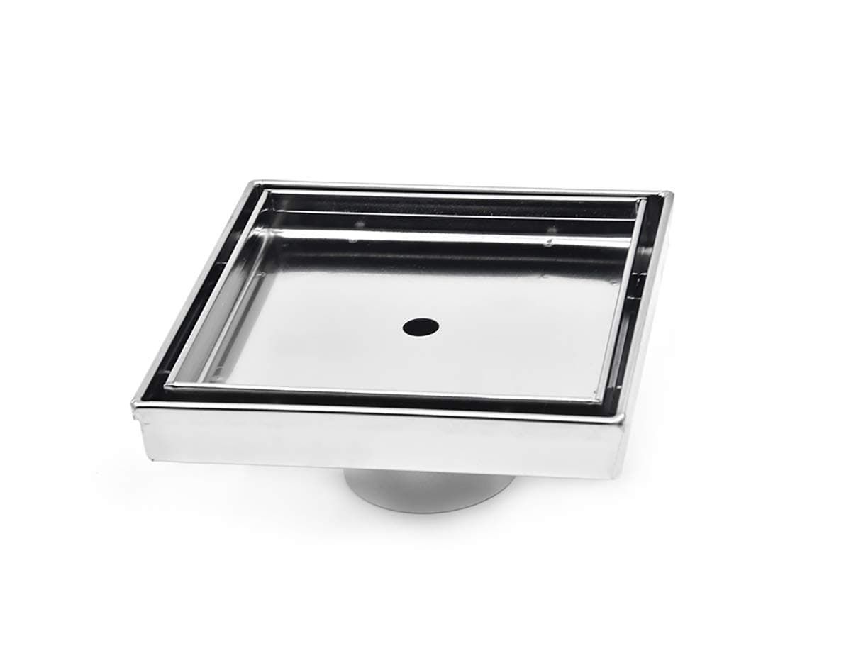 Royal Drains Tile Insert Point 5 inch Brushed Nickel By Serene Steam