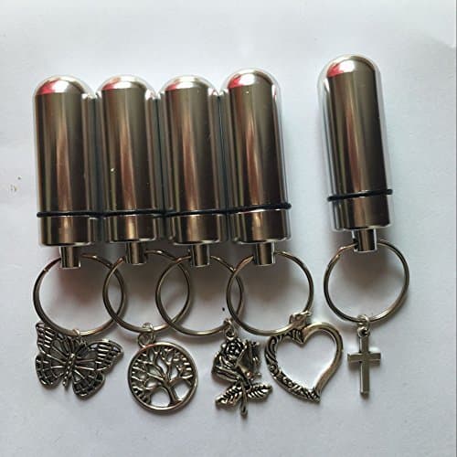 Assorted Urns Special Set - 5 Cremation Urns - Tree of Life/ Butterfly / Rose/Cross/Open Heart - with Pouches and Fill Kit (There is no Inner vial)