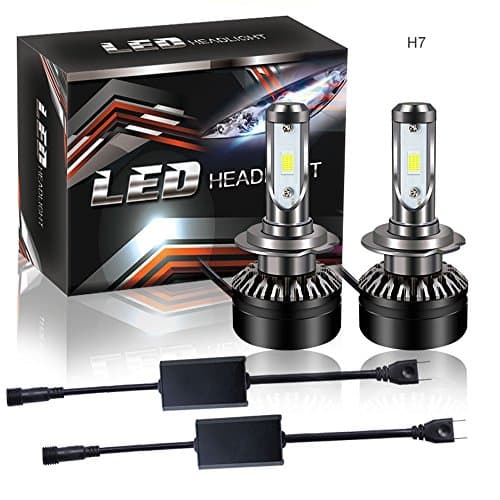 8000LM H7 LED Headlight Bulb All-in-One Conversion Kit Anti Flicker Canbus Decoder 6500K Led Fog Lights For VW Jetta SE GLI CC GLOF PASSAT Mercedes Benz ML350 C-Class C300 BMW 328i 528i Sonata GLS