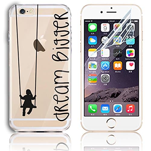 iPhone 6S Plus Case,iPhone 6 Plus TPU Cover with Free Screen Protector, Sunroyal Clear Soft TPU Silicone Gel Shock Proof Soft Durable Scratch Resistant Rubber Transparent Skin Shell Protective Case Cover for iPhone 6 Plus 6S Plus 5.5 inch with Beautiful Colourful Pattern Design - Girl