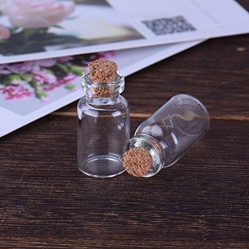 Nisson Glass Jar Small - 10pcs/Set Cute Mini Clear Cork Stopper Glass Bottles Vials Jars Containers Small Wishing Bottle Miniature Furniture Toys Decor