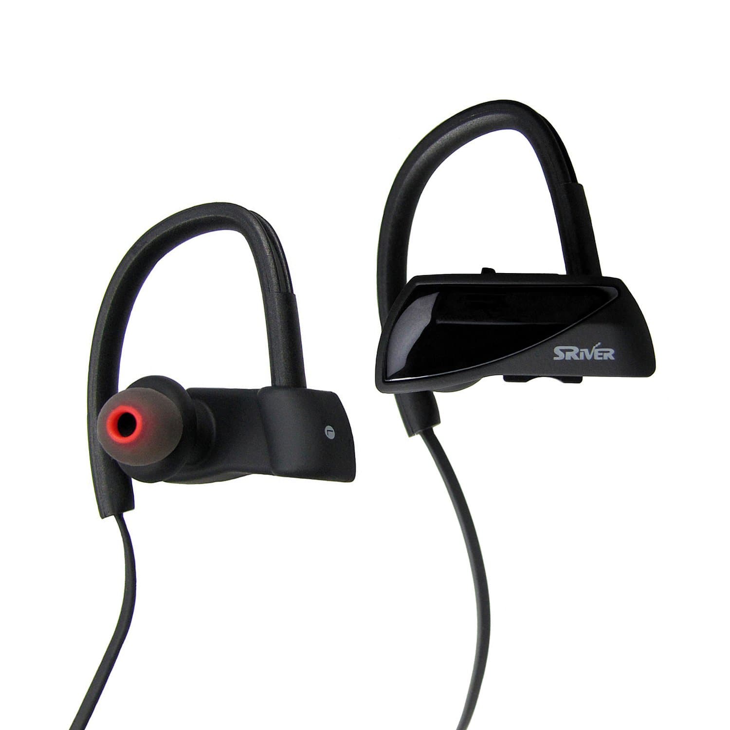 Wireless Headphones, Sriver in Ear Bluetooth Earbuds, Ear Hook Sport Earphones with Mic for Gym Running Working Out Exercise Biking (Noise Cancelling Sweatproof Waterproof Bass Stereo V4.1)