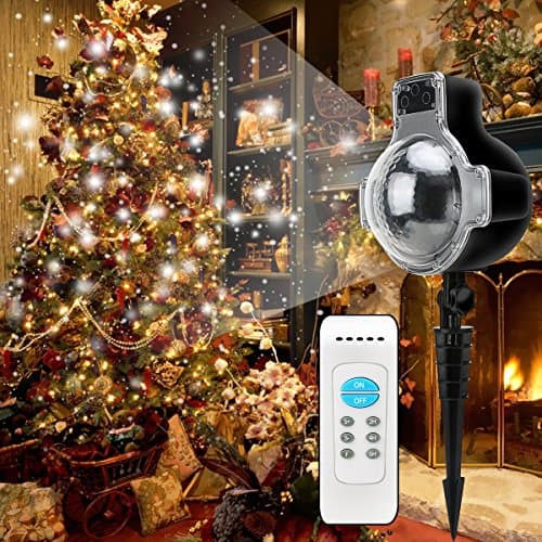 LED Snow Scene Light,Snowfall Projector LED Lights,Snowflake Lamp with Wireless Remote,Outdoor Led Lights Displays Projector IP65 10M Power Cable for Xmas Party Wedding Garden Decorations(Pack of 1)