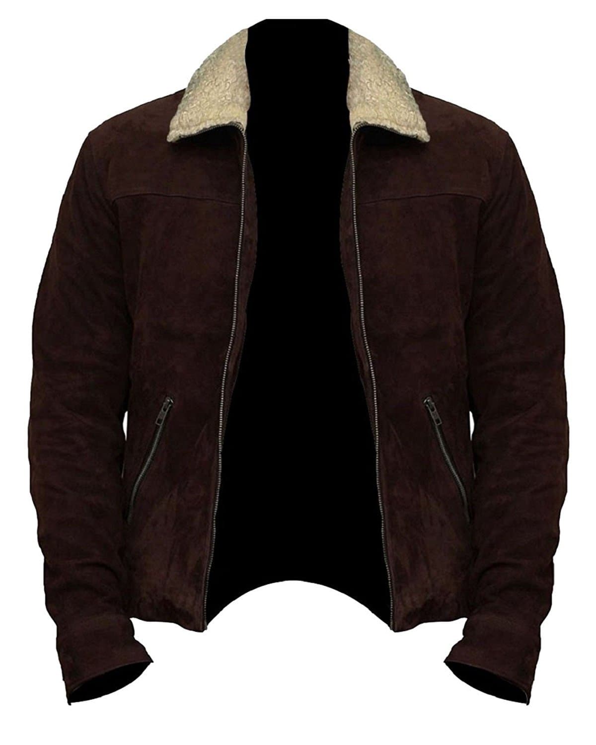 Finest Collections Men Brown Suede Real Leather Jacket