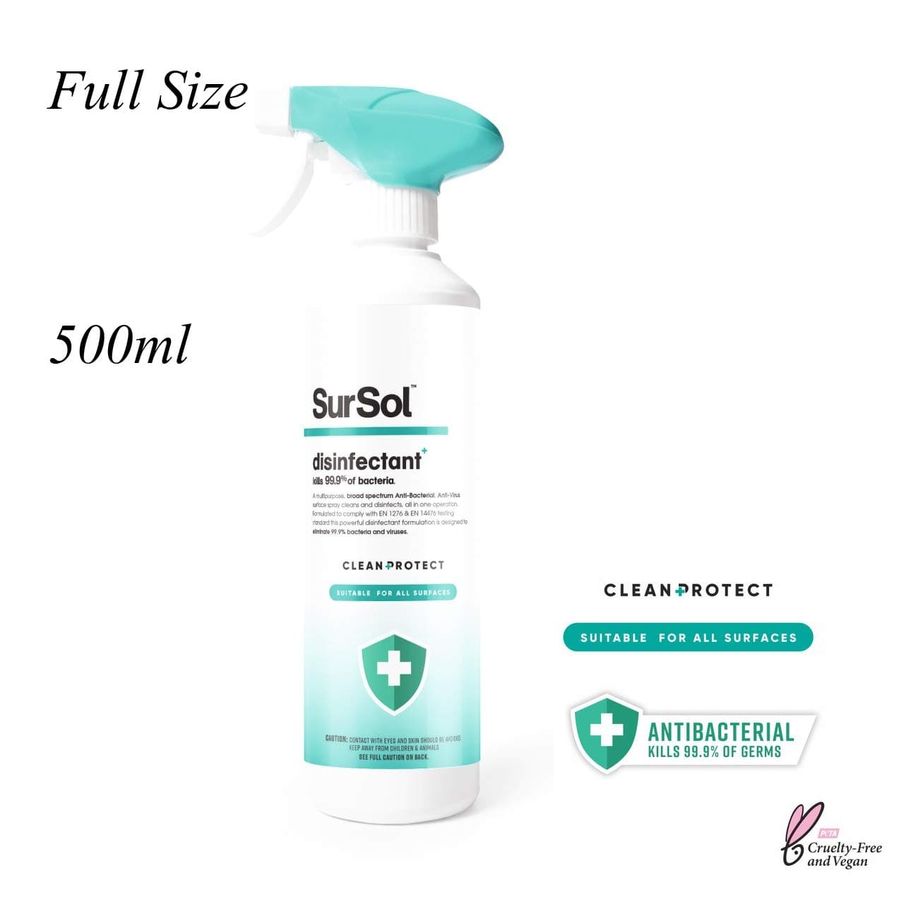 3X Sursol Instant House Kitchen Bathroom Table Sofa Spray Spray 500ml Wash Outdoor/Indoor Use Kill 99.9% Germs