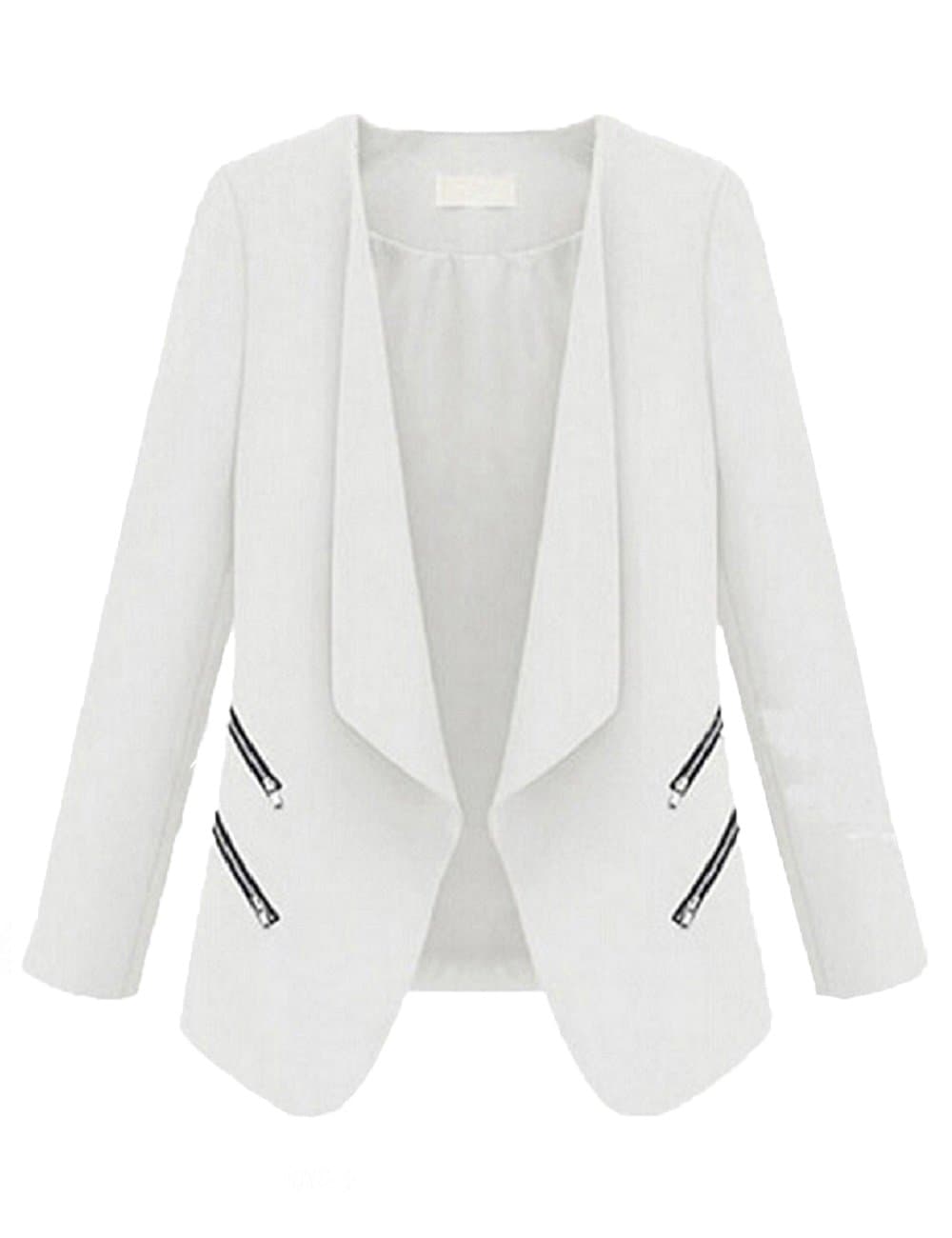 LRUD Women's blouson Plain Long Sleeve Suit Jacket