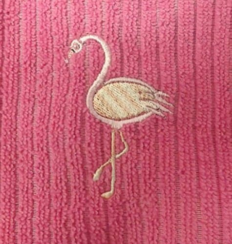 Embroidered Pink Flamingo Kitchen Towel