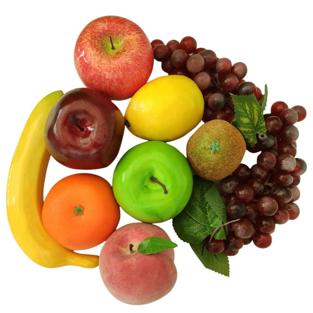 JKing Artificial Plastic Mixed Fruits Pack of 10 Simulation Plastic Decorative Fruits Display