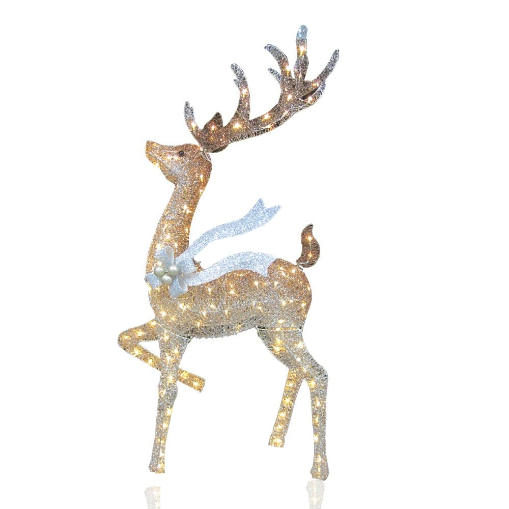 60“ LED Deer Light Standing Lighted Deer for Christmas, Outdoor, Home, Yard Decoration (Warm White, 120 Lights)