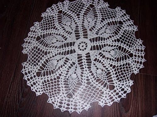 Handmade Lace Doily with Delicate Shell Edges, Lace Centerpiece, Victorian Era Design, Flower Doily,18 inches