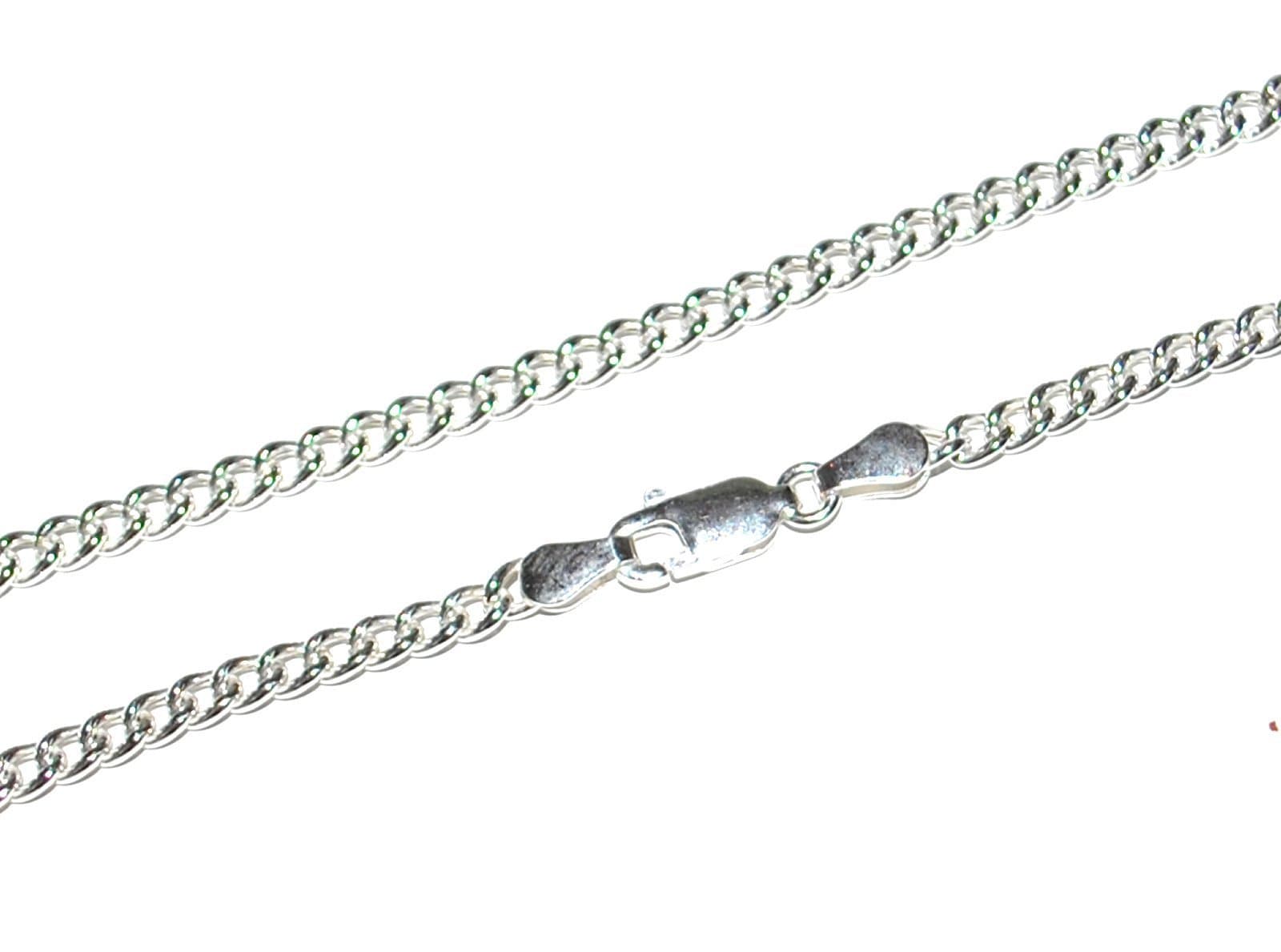 GENUINE SOLID STERLING SILVER LIGHTWEIGHT CHUNKY CURB CHAIN NECKLACE - 3mm Gauge - Choose your length