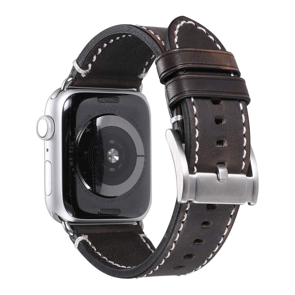 iStrap Compatible/Replacement for Apple Watch Band 42mm 38mm 44mm 40mm Leather Bands Wristband Strap for iwatch Bands Men Series 5&4&3&2&1