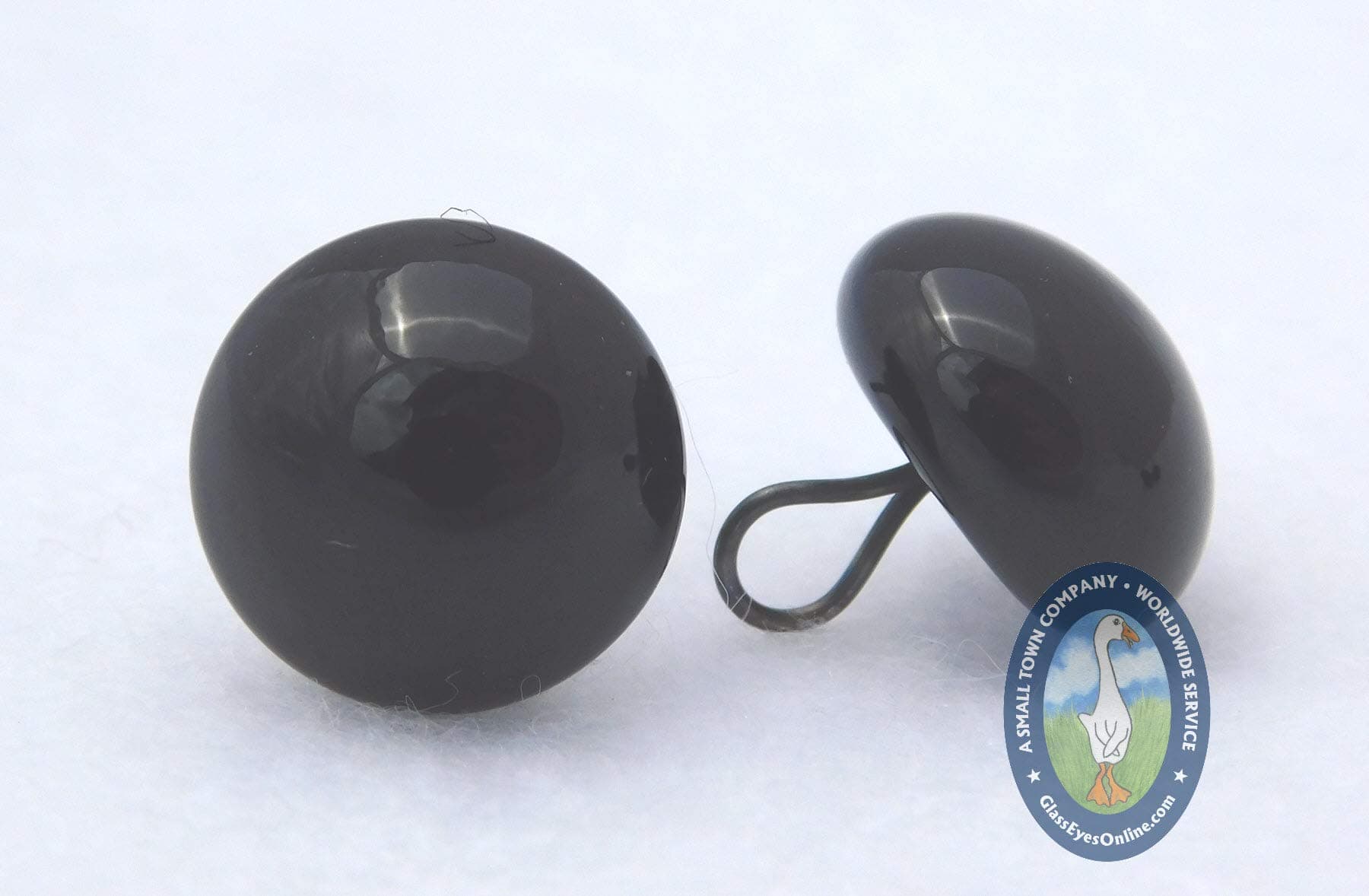 6 Pair Glass Eyes On Wire Loops Sew On (7mm)