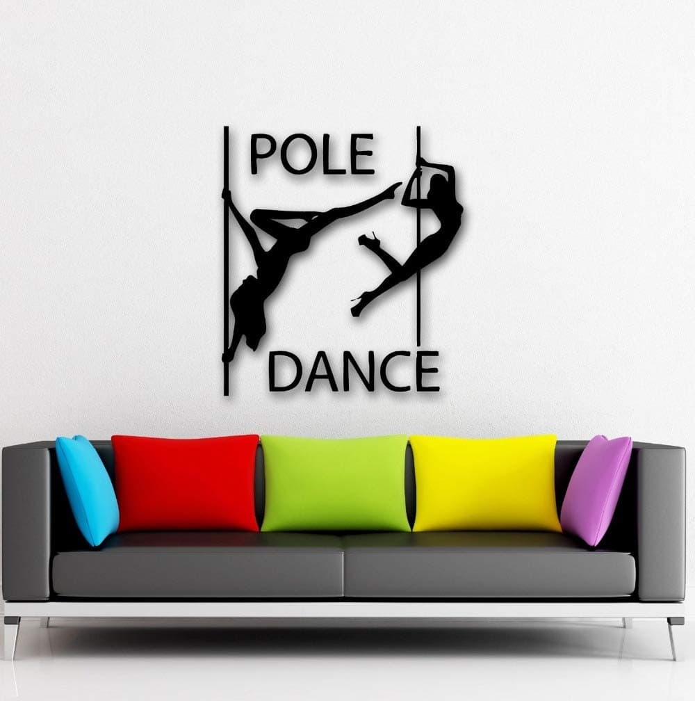 Wall Stickers, Wall Art, Removable Vinyl Decal Pole Dance Sexy Girl Dance Wall Sticker Art Decal Decoration Wallpaper Living Room Decoration Murals 57X65Cm