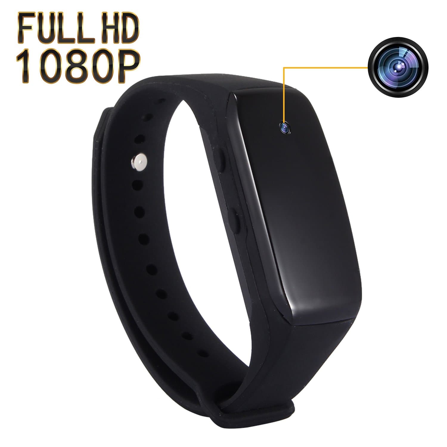 SP FULL Smart Bracelet Small Camera, Black Adjustable Wristband Mini Camera