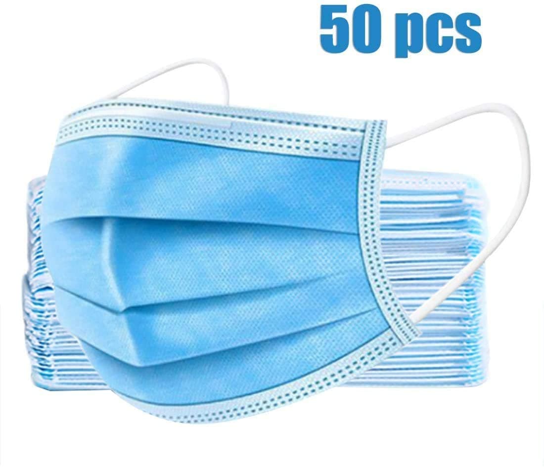 50 Pcs Face Mouth Cover, Disposable 3 Layers (7 Day Fast Delivery from seller Cobiz)