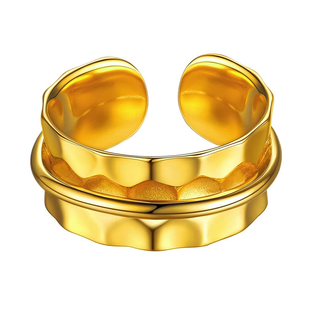 Silvora Sterling Silver Adjustable Stacking Rings for Women Men, Stylish 18K Gold Finger Jewelry with Delicate Packaging