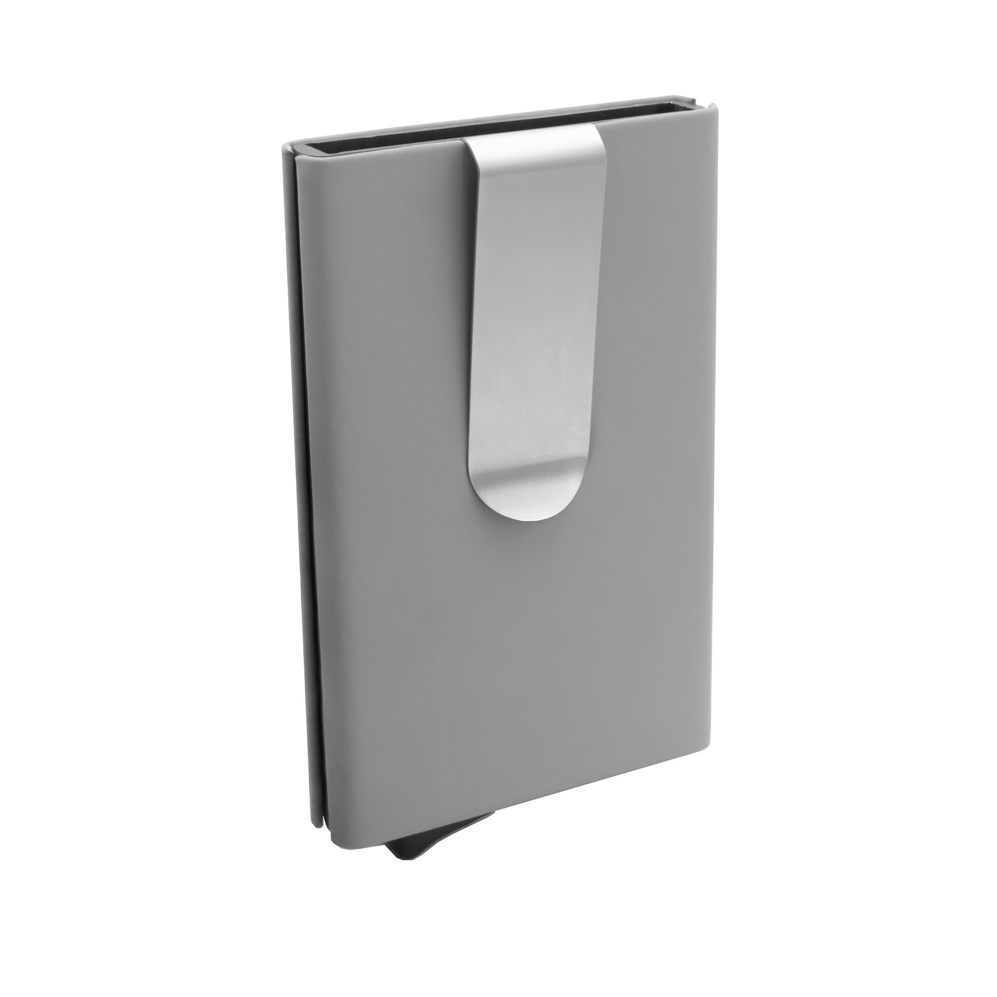 Mosiyeef Spring Wallet, Minimalist RFID Blocking Credit Card Holder Automatic Pop Up Wallet for Men or Women, gray