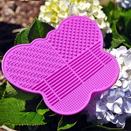 # 1 Silicone Makeup Brush Cleaning Mat -Butterfly shape Scrubber - Portable Beauty Washing Tool to Extend the Use of Your Make up and Art Painting Brushes - Best Cleaner Pad ! (Pink)