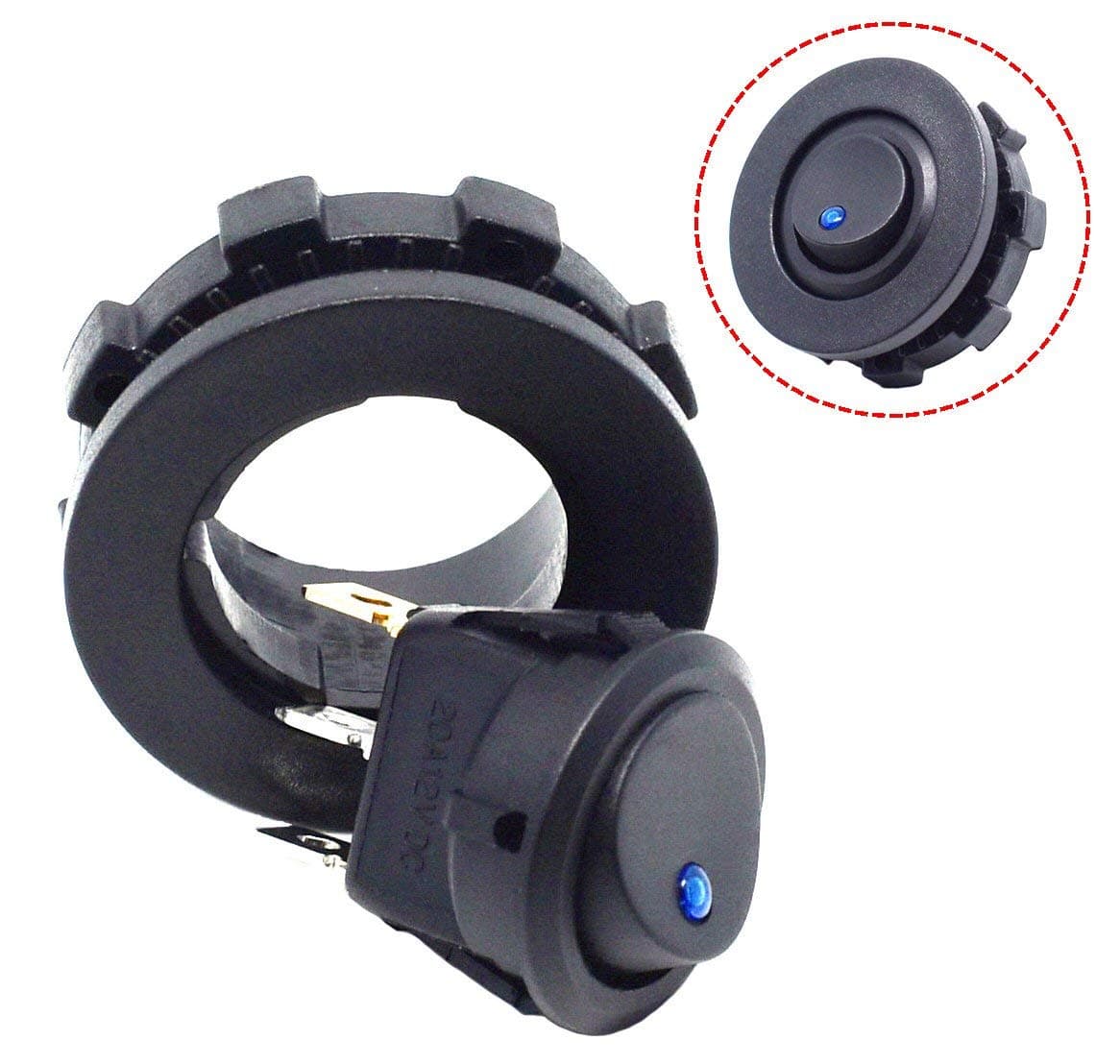 Car Truck Round Rocker Toggle Switch.SPST On-Off Control.12v on off switch.LED Switch with Switch Housing