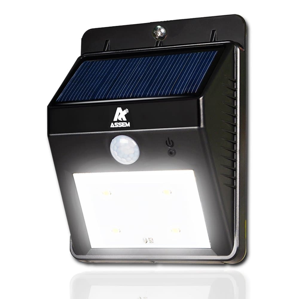 ASSEM Led Solar Motion Sensor Lights , Waterproof Wireless Solar Outdoor Lights , Wall Porch Lights , Path Lights , Security Lights for Garden, Patio, Stair, Street, Courtyard, Garage ( No Batteries Required and Easy Installation )