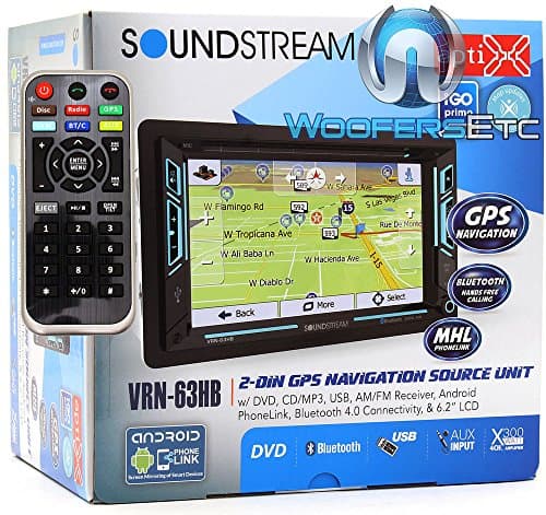 Soundstream VRN-63HB 2-DIN In-Dash DVD NAV Bluetooth Receiver 6.2" Touchscreen
