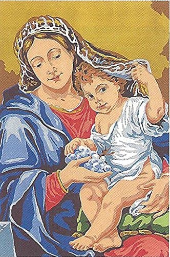 LA VIERGE A LA GRAPPE, THE VIRGIN WITH GRAPES BY MIGNARD NEEDLEPOINT CANVAS