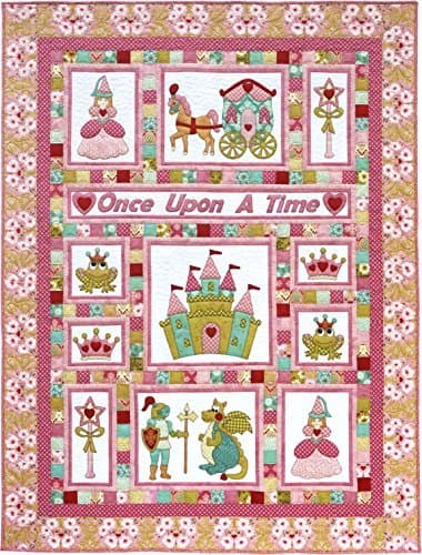 Kids Quilts Once Upon a Time Princess Applique Quilt Pattern 63" x 83" Single/Twin Bed