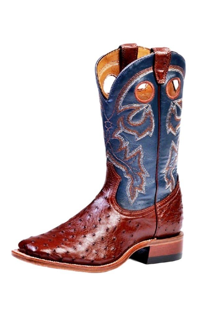 American Boots - Cowboy Exotic (Ostrich) BO-4506-65-E (Normal Walking) - Men - Blue/Brown