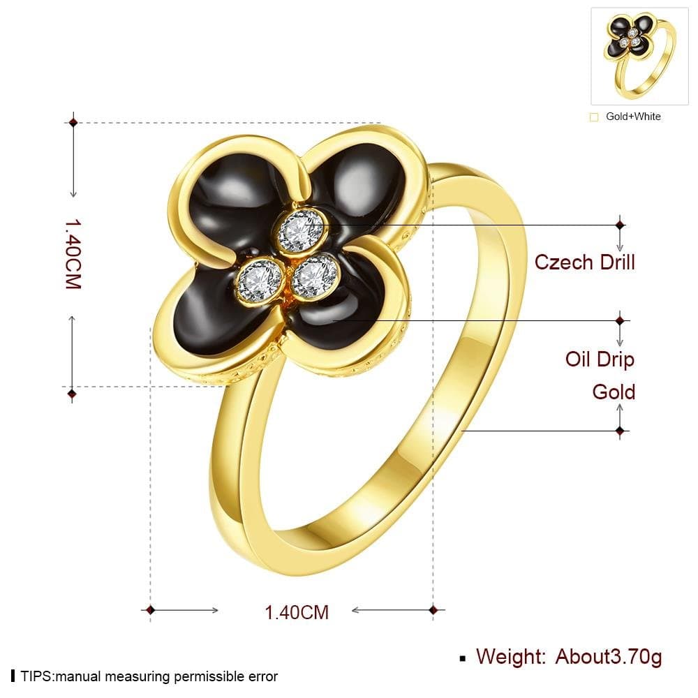 Fashion Clover Lady Ring , gold , 8
