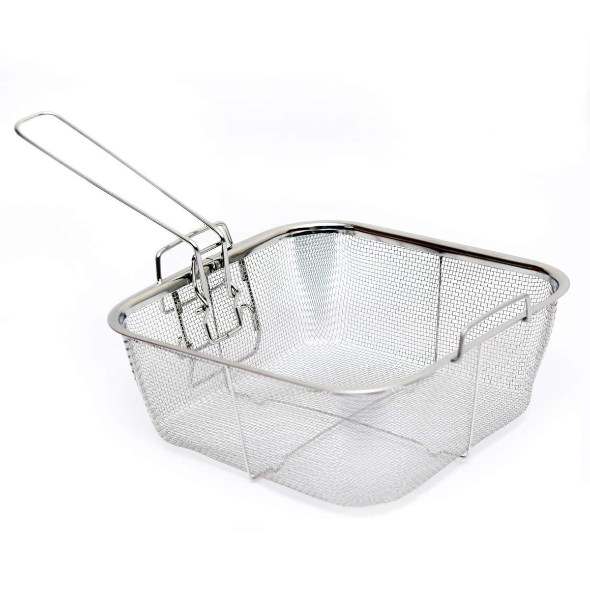 Mantavya Frying Strainer Plating Wire Square Basket Mesh Fryer Tools for French Fries (Silver)