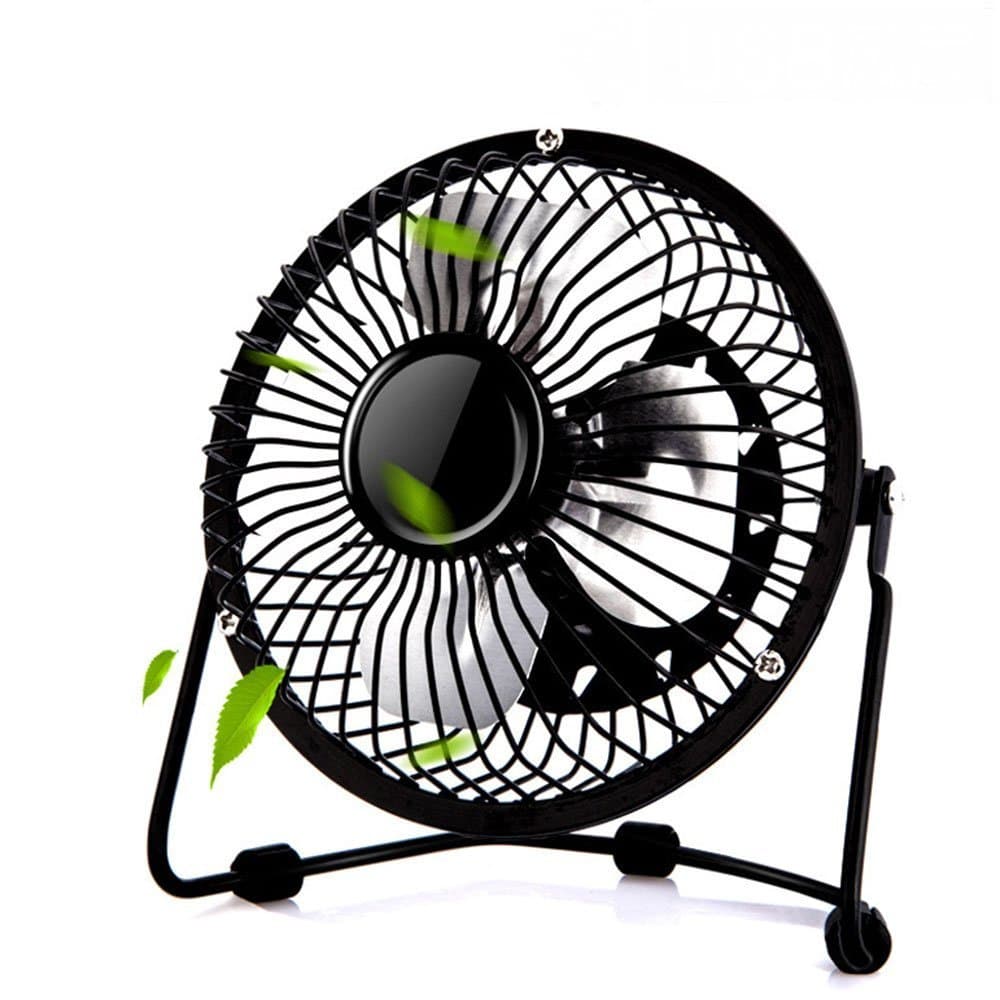 Desktop USB Fan Personal Table Fan Mini Cooling Fan Powerful Airflow - Small Table Fan for Laptop Quiet and Portable for Office Room Travel (Black 4-inch)