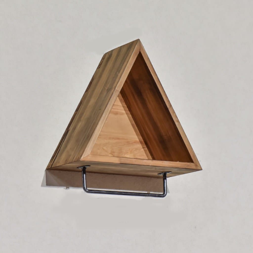 StandsL Geometric vintage rustic wall clothes rack Antique solid wood towel racks Clothing store side hanging display racks (Color : B)