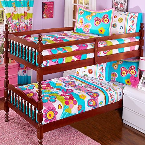 Vianny Girl Bunk Bed and Sheet Set 5Pc