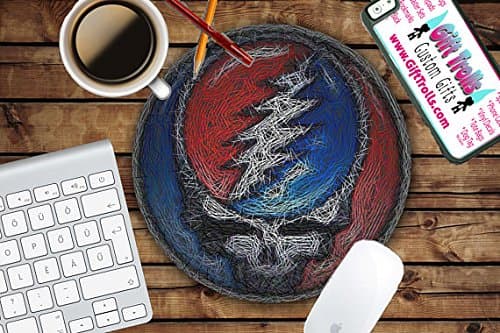 Grateful Dead Circle Mouse Pad - DeadHead Trippy Acid Jerry Garcia Steal Your Face - CoWorker Teacher Gift - PC - GD1 Mouse pad Co worker Office Gift