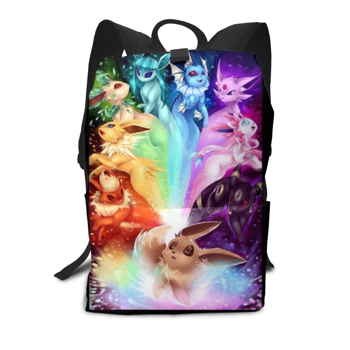 Poke E-Evee Family School Backpack Durable Lightweight Large Space Daypacks Suitable for Students or Adults