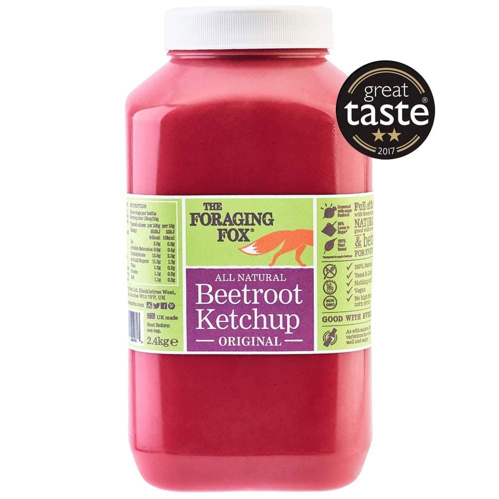 The Foraging Fox Beetroot Ketchup - Original Flavour - 2.4Kg - 100% Natural, No Artificial Flavours, Made with Quality Beetroot, Catering and Food Service