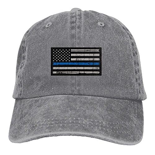 Support The Police Thin Blue Line American Flag Unisex Adjustable Individuality Cowboy Cap