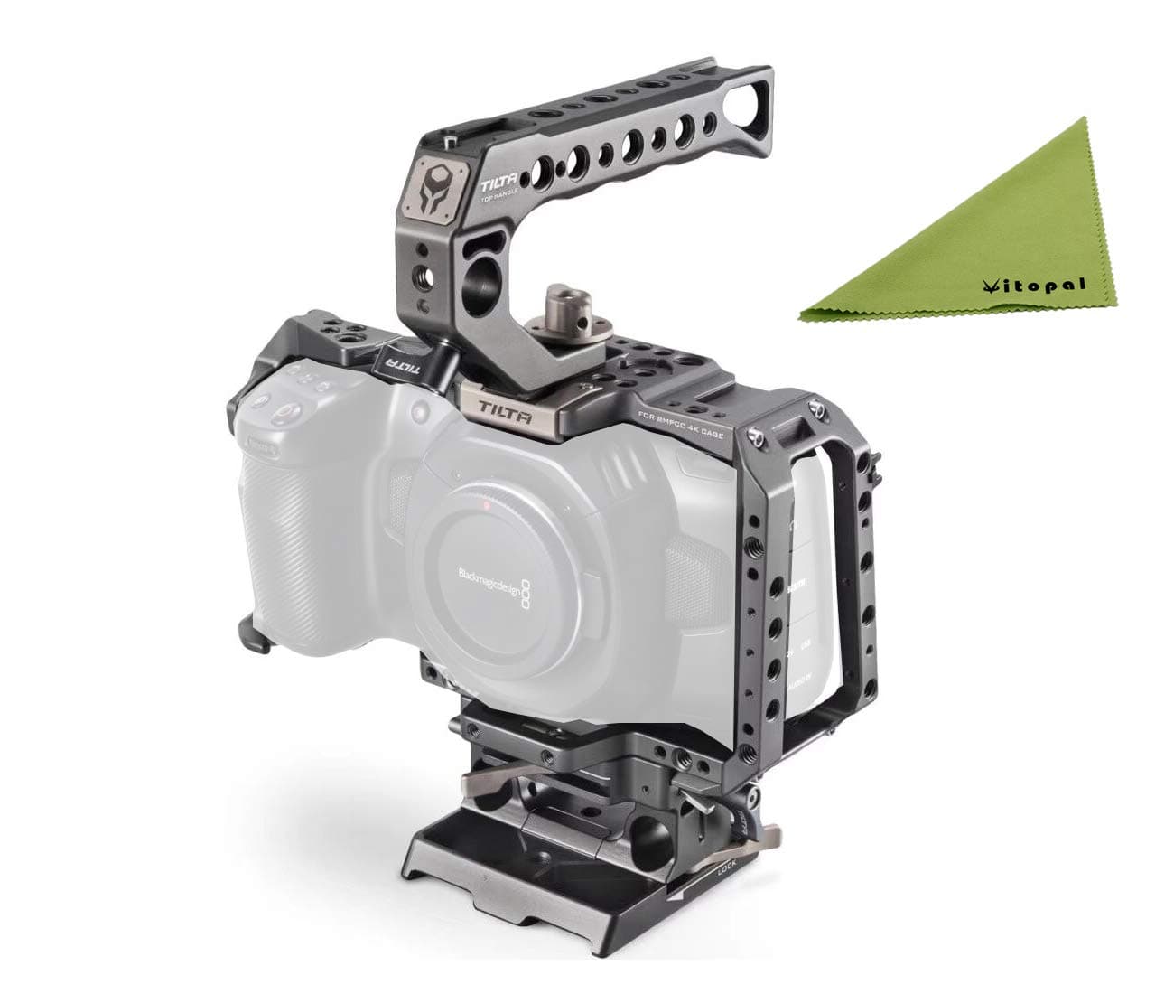 TiltaFull Camera Cage with Quick Release Top Handle for BMPCC 4K