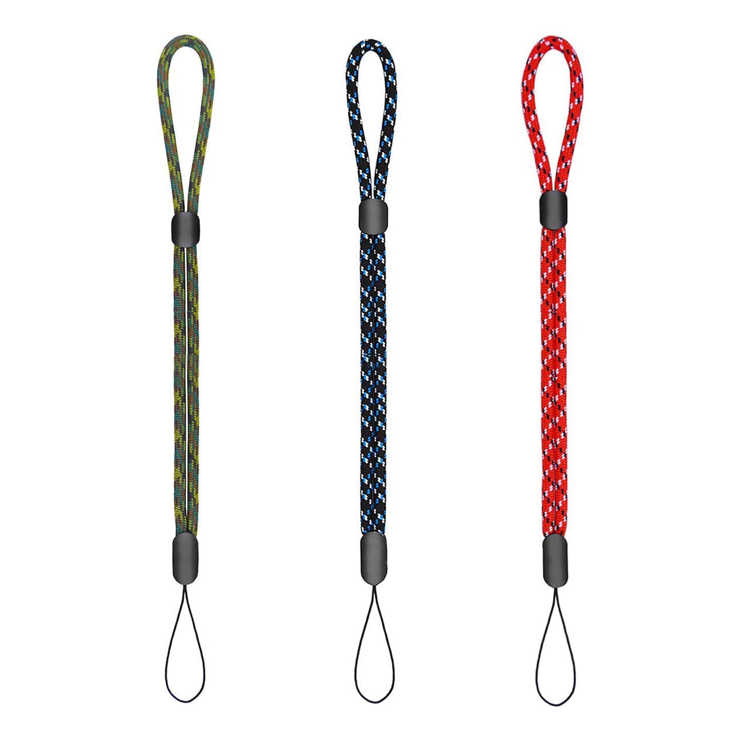 Pastall 9.84 in Adjustable Wrist Strap Hand Lanyard, Nylon Lanyard with Movable Button for Phone/Camera/GoPro/PSP/Flashlight/ Keychains/USB Flash Drives and More Device(6 pack 6 clour)