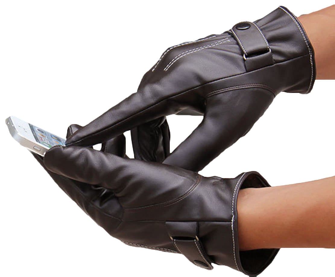Soft Direct Men's Winter PU Leather Gloves Driving Drive/work/motorcycle Glove